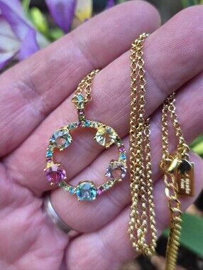 Kate Spade Carnival Crystal Circle Multicolor Necklace Adjustable 17-19.5"